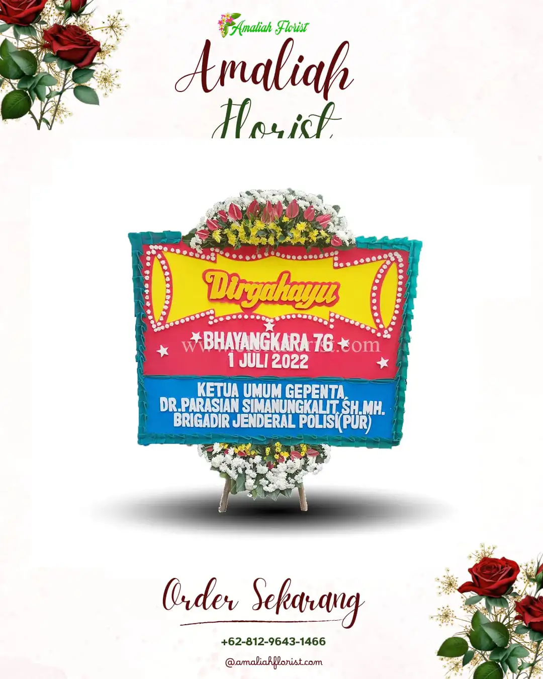 Papan Bunga HUT Ulang Tahun Pesisir Selatan